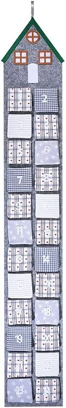 KOHMUI Calendario de Adviento para rellenar, calendario de Navidad para colgar y rellenar, bolsa de tela de fieltro, calendario de Navidad, puertas de Adviento, rellenables, para niños y adultos — Adviento y mesa