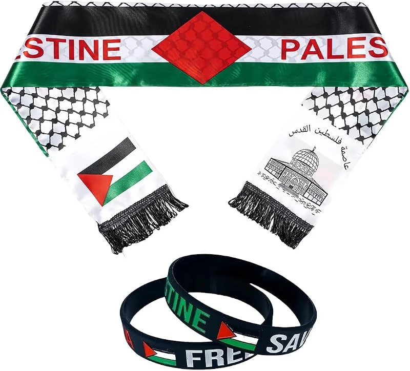 PYRUVAE 2 Piezas Bufanda de Palestina, chal palestino estilo bandera, 14 x 140 cm — Ropa Navidad