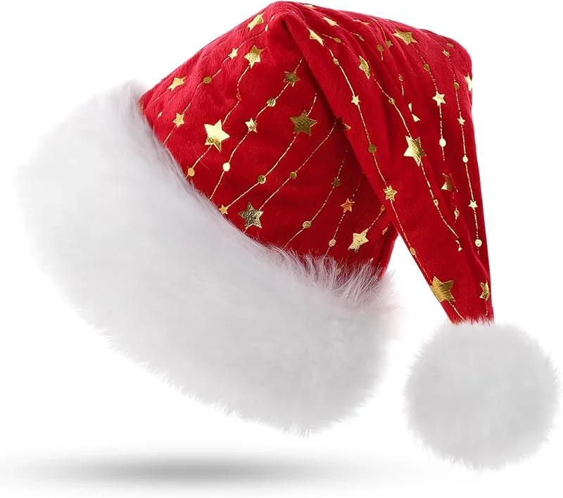 Visita la tienda de KONVINIT KONVINIT Gorro Papá Noel Blanco Gorro Navidad Lentejuelas Gorros de Navidad Adultos Sombreros de Santa Claus, Accesorios de Navidad para Regalos de Festividad — Ropa Navidad