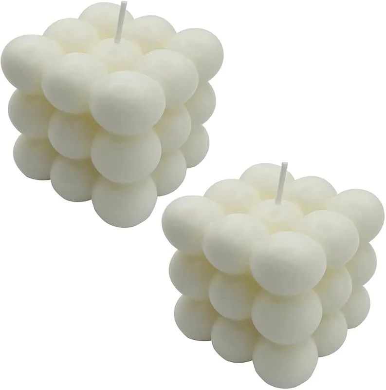 NICAVKIT 2Pcs velas de cera de abeja de soja, natural y aromática Bubble Candle, hechas a mano — Cena a la luz de velas