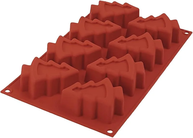 Visita la tienda de silikomart Silikomart, SF108 Molde de Silicona para Monoporciones Pino, Antiadherente, 8 Cavidades, Molde para Tartas, 83 x 68 h 30 mm Volumen 8 x 81 ml Total: 648 ml — Hogar y cocina