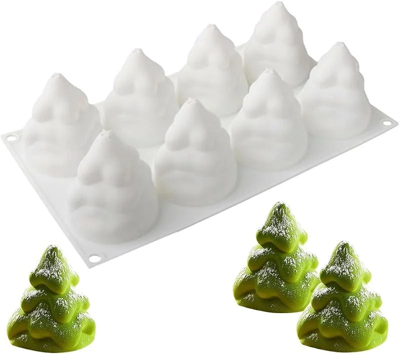 MEZHEN Moldes de Silicona Navidad Molde Árbol de Navidad Mousse Molde de Pastel Arbol Navidad Molde para Hornear 3D Moldes para Tartas Chocolate Moldes de Repostería — Hogar y cocina