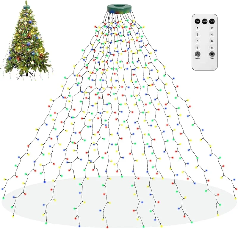 Visita la tienda de aneeway ANEEWAY Luces Exterior, 16x2m 400LED Guirnalda Arbol Navidad IP55 Impermeable Función de Memoria 8 Modos Cadena luz Decoracion para Habitacion Interior Fiesta, Multicolor — Luces Navidad