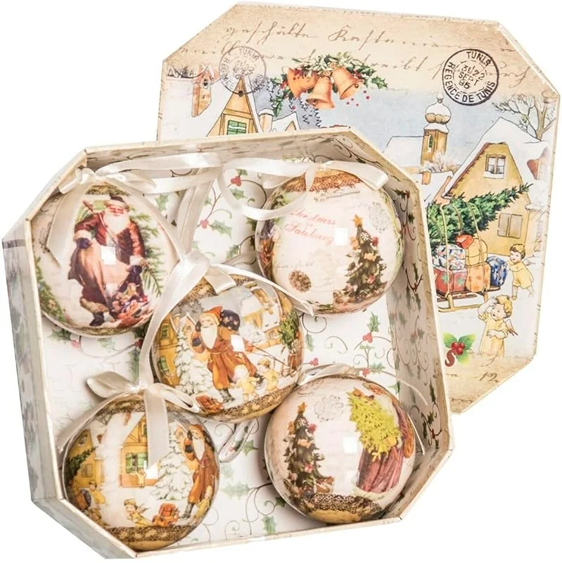 BigBuy Christmas Bolas de Navidad Multicolor Papel Polyfoam 7, 5 x 7, 5 x 7, 5 cm (5 Unidades) — Decoracion Navidad