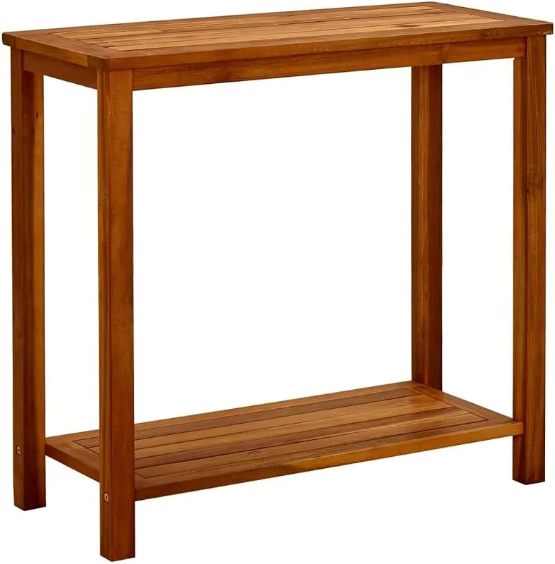 Visita la tienda de vidaXL vidaXL Mesa Consola de Jardín Entrada Acento Pasillo Vestíbulo Recibidor Auxiliar Decoración Hogar Casa Escritorio 80x35x75 cm Madera Maciza de Acacia — Luces Navidad