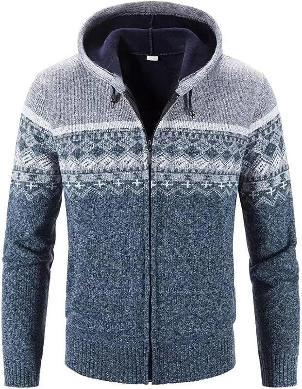 Visita la tienda de Shuanghao Hombre Jerséis-Suéter Punto-Chaqueta Cárdigan-Invierno Cardigan - Cuello Alto Sudaderas con Vestir Calienteita Grueso Forro de Pelusa Casual Suéter Jersey para Hombre Punto Otoño — Ropa Navidad
