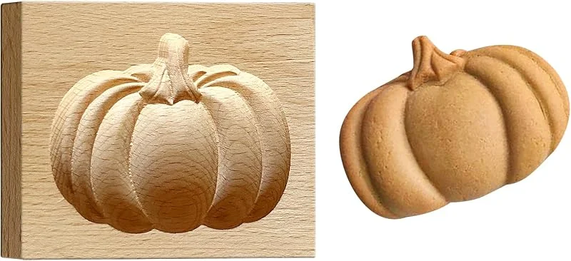Huahuanghui Moldes de Madera para Galletas, Molde de Sello de Calabaza — Hogar y cocina