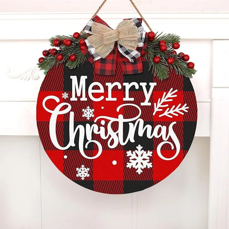 Visita la tienda de Trlyane Corona de Navidad de Madera 30CM, Corona Navideña para Puerta — Decoracion Navidad