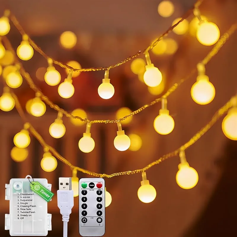 Visita la tienda de taiyongkang taiyongkang Guirnalda Luces, 6M 40LED Luces de Cadena, USB o a Pilas, 8 Modos con Control Remoto y Temporizador, Luce Decorativas para Interior y Exterior, Navidad, Bodas, Jardín, Terraza, Balcón — Luces Navidad