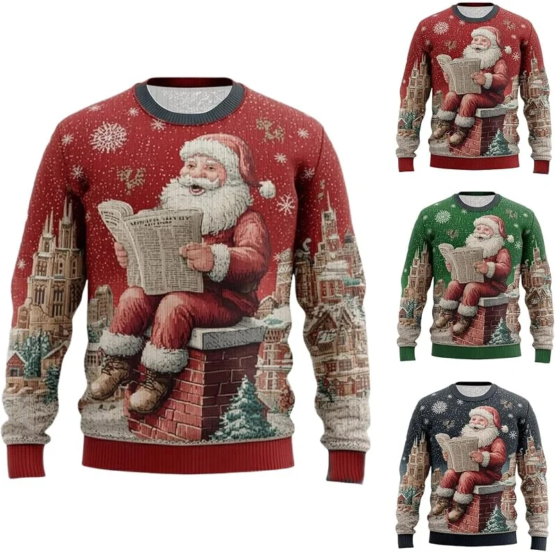 PINTUTU Ugly Christmas Jersey de Navidad para Hombre Feo Jersey navideño Encantador Jesús Estampado Jersey de fantasía con Motivo navideño cálido Fiesta de Navidad Sudadera con Capucha Suave — Ropa Navidad