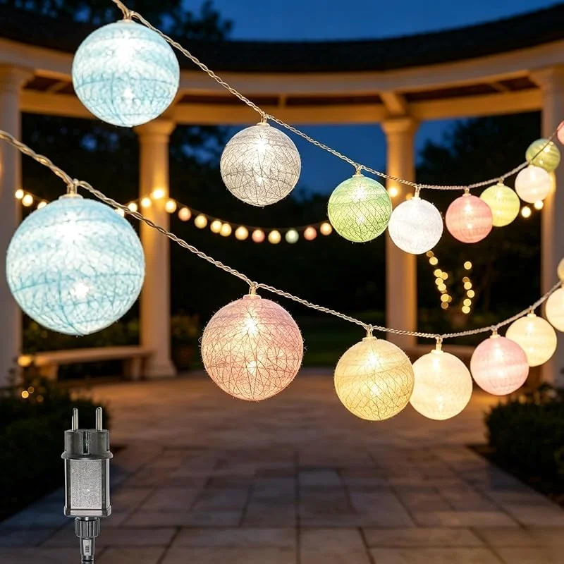 Visita la tienda de Ciskotu Ciskotu 3, 8M Guirnalda Luces Interior, 20 Bolas de Algodón con ENCHUFE Resistente al agua IP44, Luz LED para Habitación Mesa Estante Patio Cafetería Fiesta Boda — Cena a la luz de velas