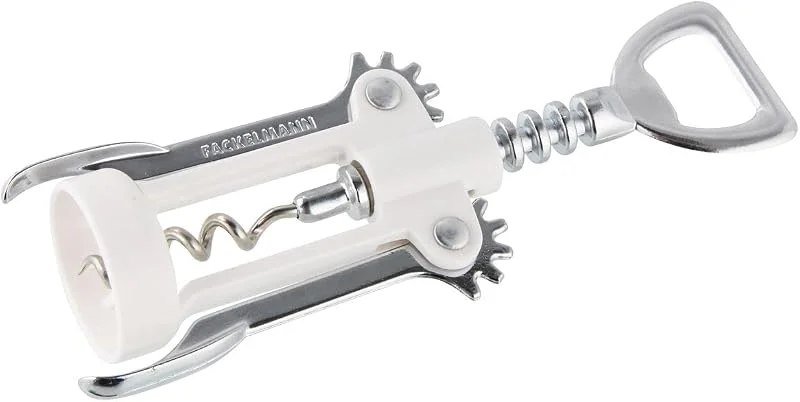 Visita la tienda de Fackelmann Fackelmann Bar&Wine Sacacorchos Doble Palanca. ABS y acero cromado. Blanco e inox. 16, 5cm. 1ud. — Vino y mesa festiva