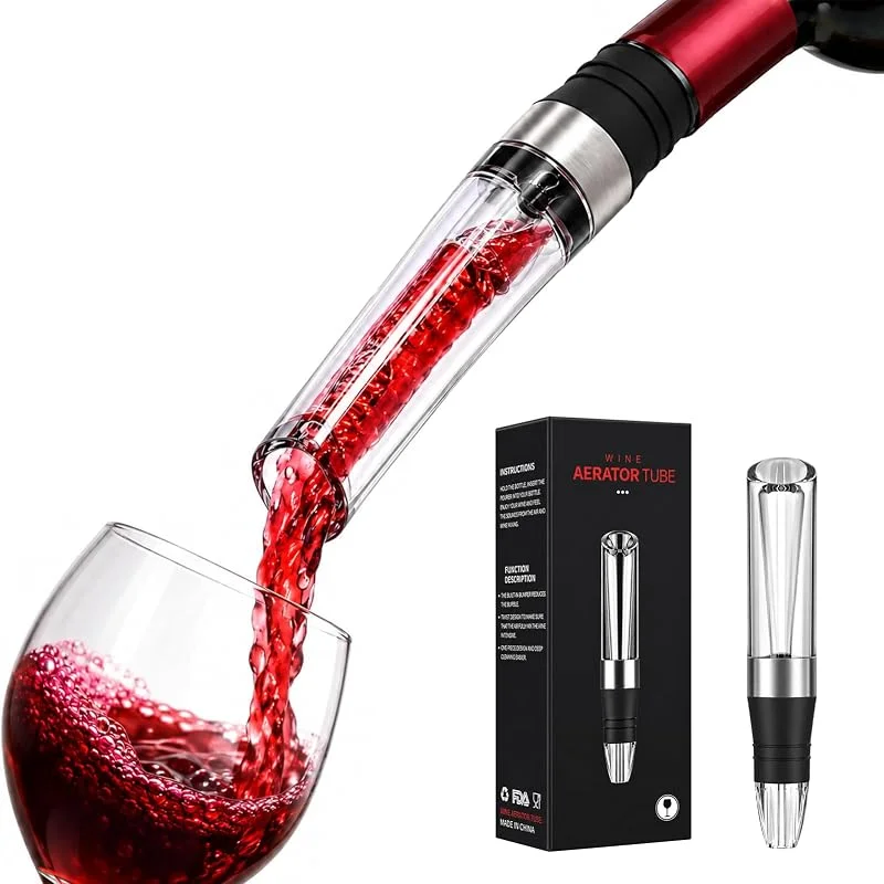 Yokuriel Aireador de Vino 13 cm, Vertedor Aireador Sin Goteo — Vino y mesa festiva