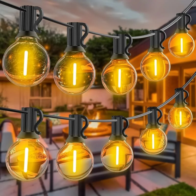Visita la tienda de FARNY FARNY Guirnaldas Luces Exterior 30M, Guirnaldas Luminosas de Exterior con 50+2 G40 Globe LED Bombillas Cadena Luces Impermeable Perefcto para Patio, Boda, Navidad, Jardín, Balcón, Terraza — Luces Navidad