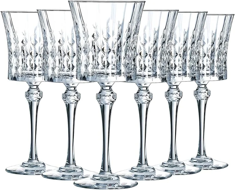 Visita la tienda de Cristal D'Arques Cristal D'Arques Copas de Vino Lady Diamond 19 cl Juego de 6 — Vino y mesa festiva