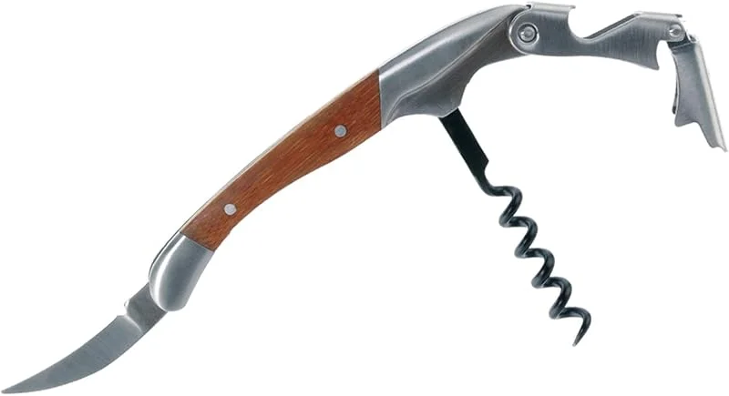 Visita la tienda de LAGUIOLE Cuchillo sacacorchos de camarero Laguiole - cuchillo sommelier premium con cortahojas y abrebotellas - mango de madera de bambú - acero inoxidable - abrevinos para profesionales y entendidos — Vino y mesa festiva