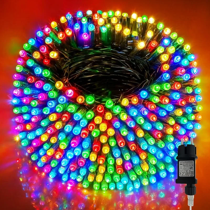 SINGCHUNGTE Cadena de 500 luces LED de 52 m, para exteriores, resistente a la intemperie, 8 modos, IP44, impermeable, cadena de luces para exteriores, para balcón, jardín, terraza, valla — Luces Navidad