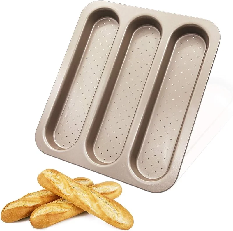 Visita la tienda de OGIBRIDI Bandeja para Baguettes Molde para Hacer Baguettes Antiadherente Utensilios Molde de Pan Francés Perforada Espesar Acero Carbono No Deformado — Hogar y cocina