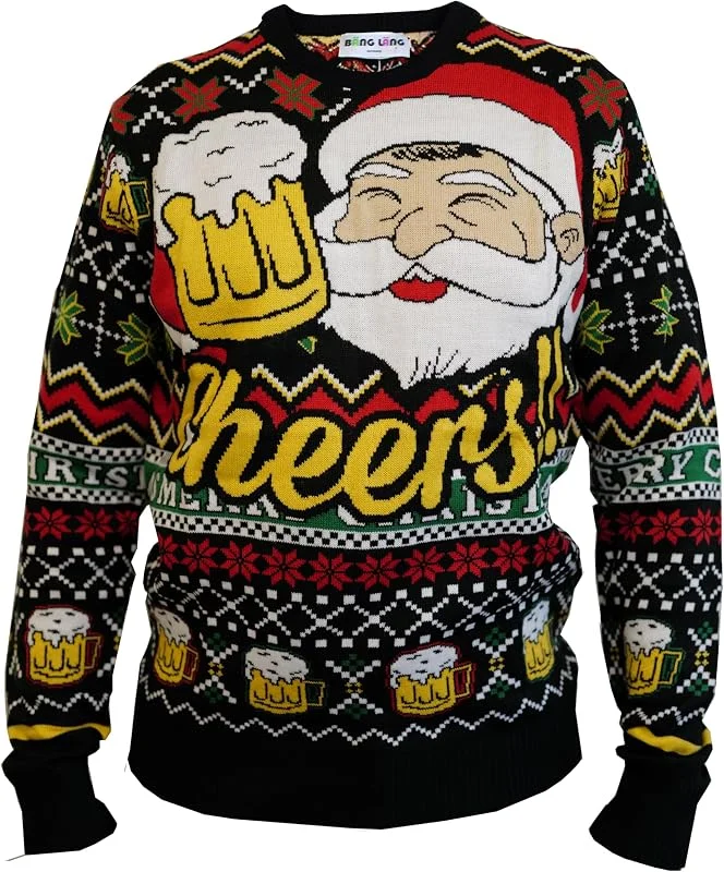 Bäng Läng Jersey de Navidad para hombre y mujer, Ugly Christmas Sweater, suéter navideño diseñado en Baviera — Ropa Navidad