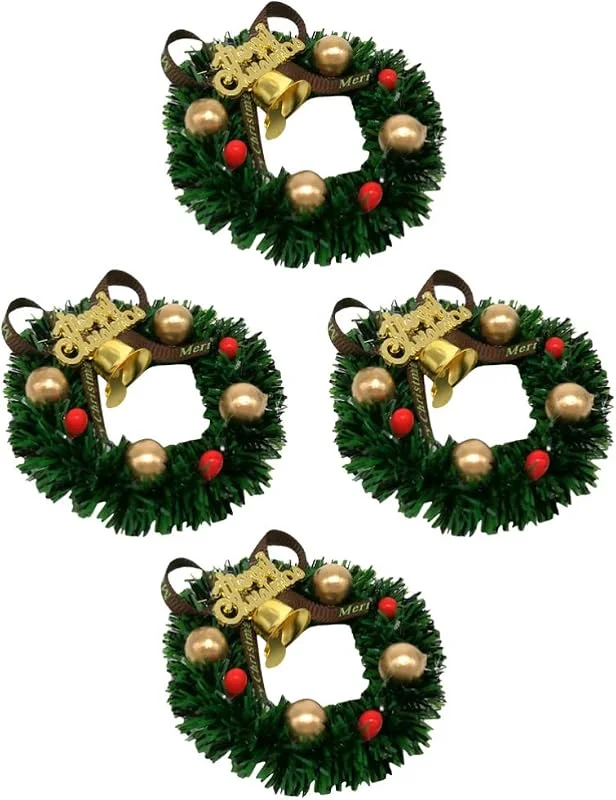 BESPORTBLE de Abeto, 4 Anillos de Vela de Navidad, Mini de Navidad, Adorno de 6 cm, Decorada, candelabro, decoración para Vacaciones, Cena, decoración de Mesa, de — Decoracion Navidad