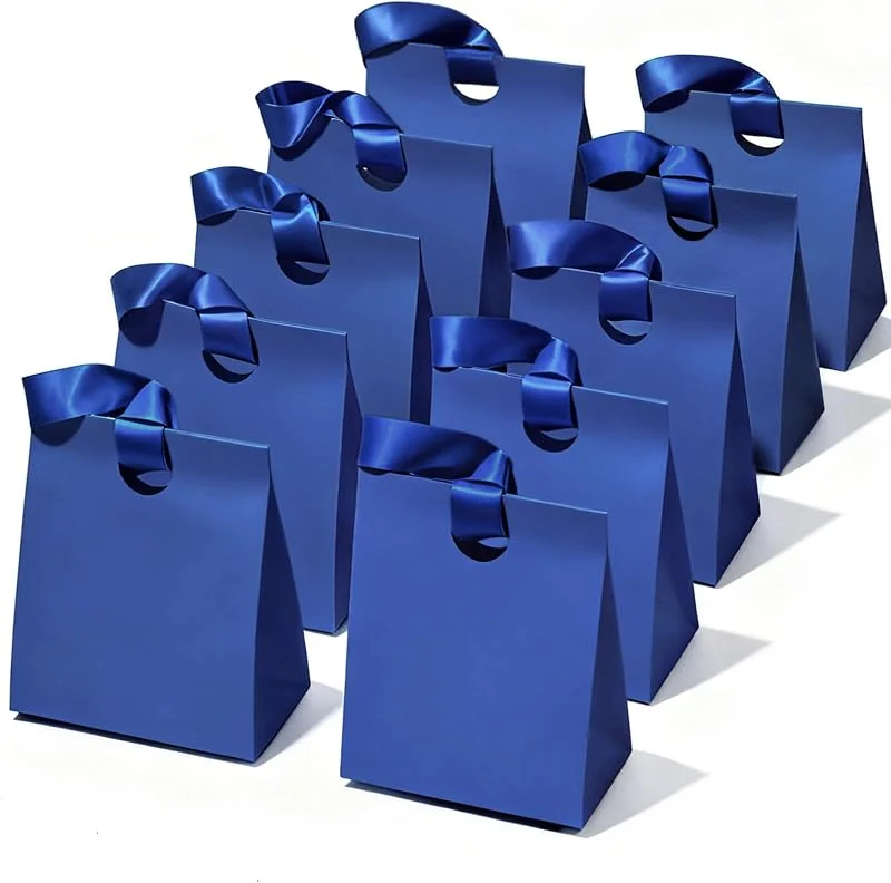 Visita la tienda de Vitalizart Vitalizart Bolsas Regalo Pequeñas con Asas Cinta, Set Azul Marino — Envoltorio regalo