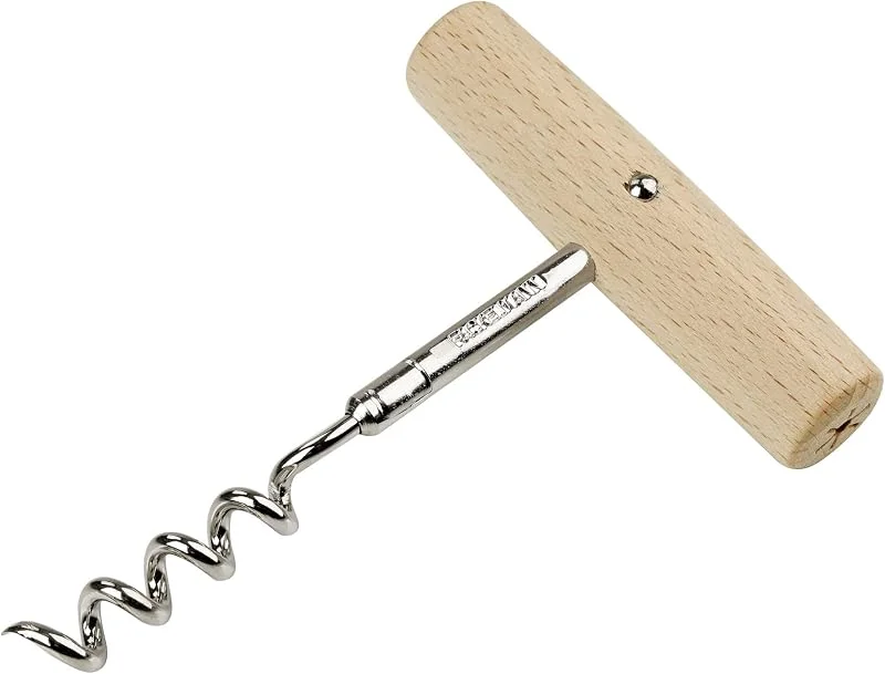 Visita la tienda de Fackelmann Fackelmann Sacacorchos Nature 11 cm, Sacacorchos en Forma de T, Sacacorchos con Mango de Madera de Haya con Certificación FSC, Parte Funcional de Acero, 11 x 8 x 2 cm, 1 ud. — Vino y mesa festiva