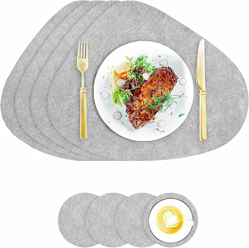 Visita la tienda de VEIZIBEE Manteles Individuales Lavables Gris-Azul Forma de Gota Posavasos placemat — Hogar y cocina