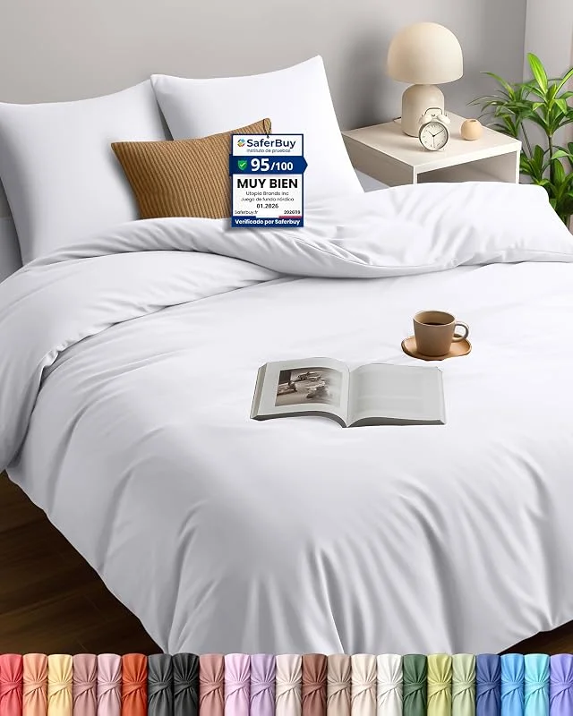 Visita la tienda de Utopia Bedding Utopia Bedding Funda Nordica Cama 180 240x260, Blanco — Vino y mesa festiva
