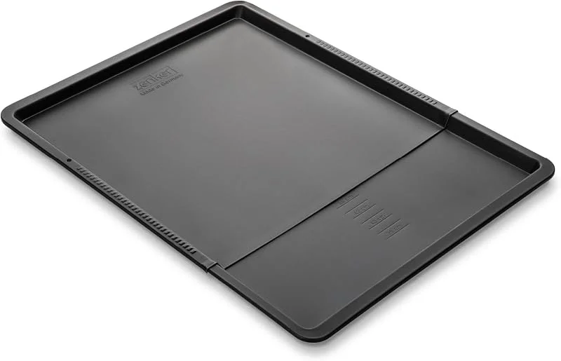 Visita la tienda de Zenker Zenker Perfect Black - Bandeja para hornear y galletas, 37-52 cm, ajustable, de acero con doble revestimiento antiadherente, resistente al calor +230 °C, fabricado en Alemania — Hogar y cocina