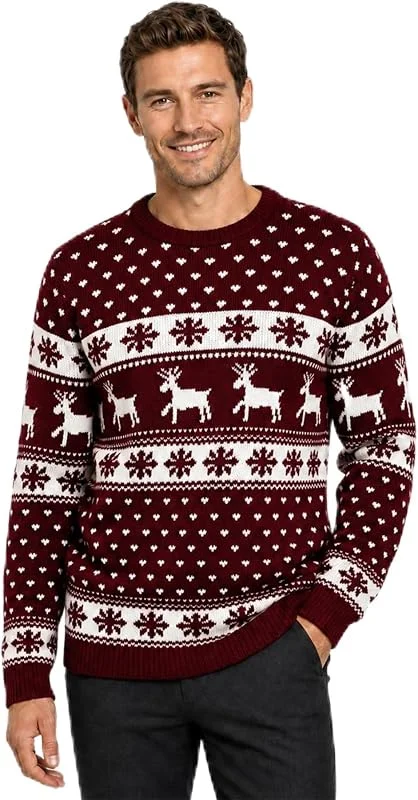 Hamishkane Jersey de Navidad para hombre, manga larga, suéter de Navidad — Ropa Navidad