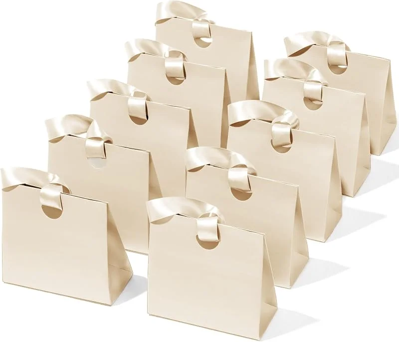 Visita la tienda de Vitalizart Vitalizart Crema Mini Bolsas Regalo 15, 5x7, 4x14, 5cm con asas cinta — Envoltorio regalo
