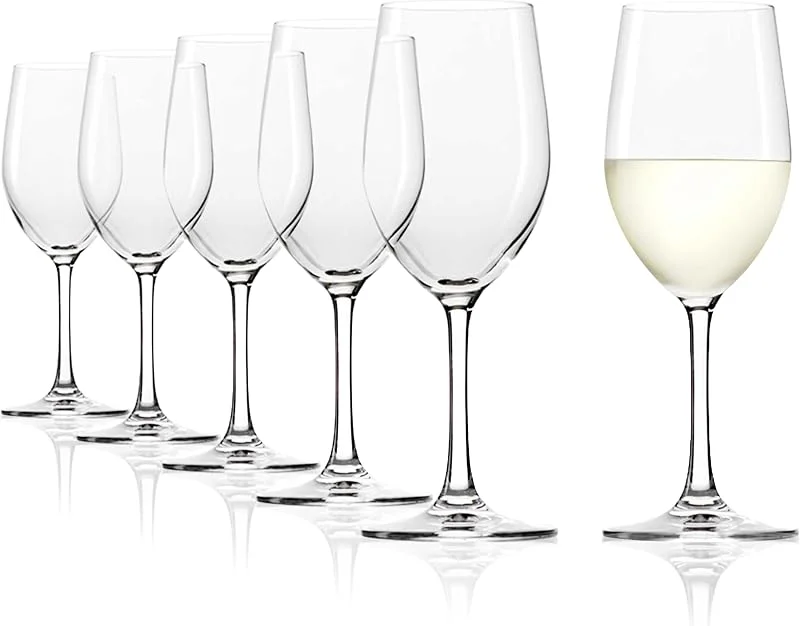 Stölzle Lausitz Copas de Vino Blanco Classic Juego de 6, 305ml – Cristal Robusto Ideal para Vinos Blancos y Tintos Suaves – Apto para Lavavajillas, Calidad Alemana — Vino y mesa festiva
