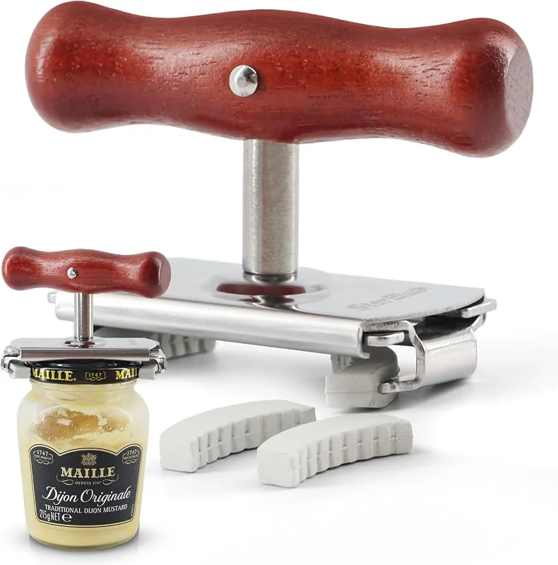 Visita la tienda de StarBlue Abridor de frascos StarBlue para personas mayores con artritis y manos débiles – Herramienta ajustable para quitar tapas de frascos y botellas – Acero inoxidable resistente con mango de madera — Hogar y cocina
