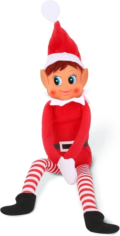 Visita la tienda de Elves Behavin' Badly Encantadora niña elfa roja de Cuerpo Largo con Cara de Vinilo con Sombrero - 30 cm (1 Unidad) - Juguete de Peluche decoración navideña y Regalo — Decoracion Navidad