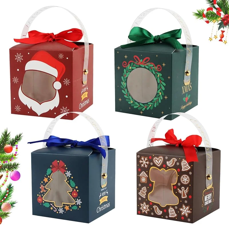 ACTOYS Caja Regalo, ACTOYS 8 Piezas Juego de Cajas de Regalo Navidad, Cajitas Regalo Pequeñas, Caja de Dulces Navideños, Cajas Carton Regalo para Navidad, Fiesta, Decoración de Regalos — Envoltorio regalo