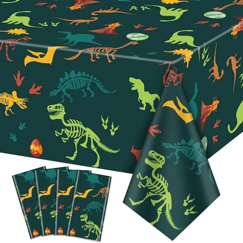 XJLANTTE 4 manteles dinosaurios, 129, 5 x 220 cm, decoración mesa fósil, decoración cumpleaños infantiles — Adviento y mesa