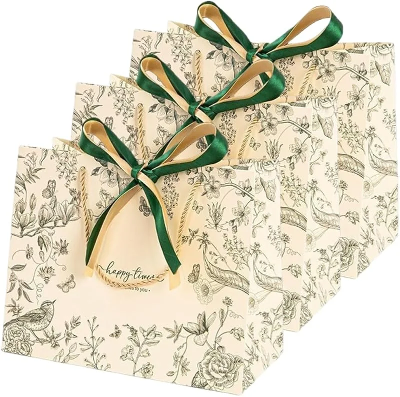 ZENQARI 3 Piezas Bolsas Regalo con Asas Cintas de Dos Colores apropiadas para Boda y Fiesta y Cumpleaños y Navidad Envoltura de Regalo — Envoltorio regalo