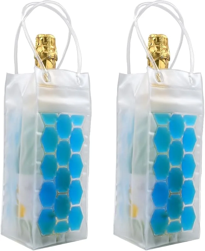 Visita la tienda de HI FINE CARE Bolsa enfriadora de vino, bolsa de hielo para botella de vino y cerveza (paquete de 2) enfriamiento instantáneo y mantiene tu bebida fría, mantiene fresca y fría, vino champán (azul) — Vino y mesa festiva
