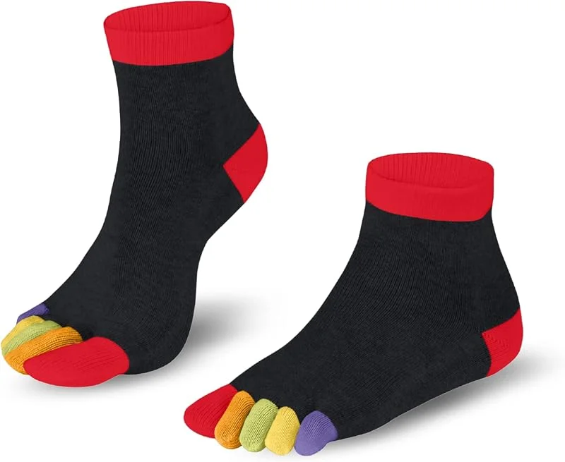 Visita la tienda de Knitido Knitido Rainbows, Calcetines tobillo con dedos multicolores en algodón — Ropa Navidad