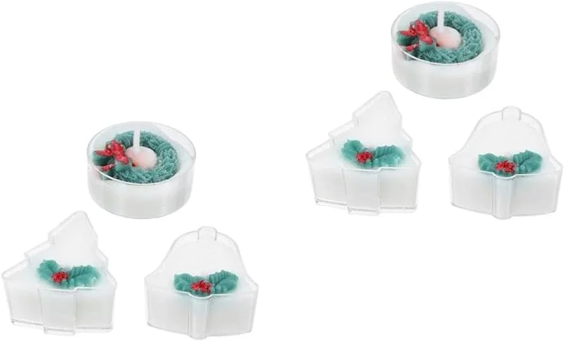 PRETYZOOM 6 Piezas Velas Navideñas en Miniatura Forma de Árbol y Campana — Cena a la luz de velas