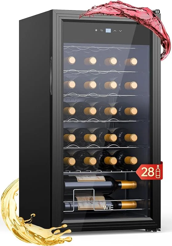 Visita la tienda de WIE WIE Vinoteca 28 Botellas para Vino Tinto, Blanco 5-18°C, Nevera Vinos 82L — Vino y mesa festiva