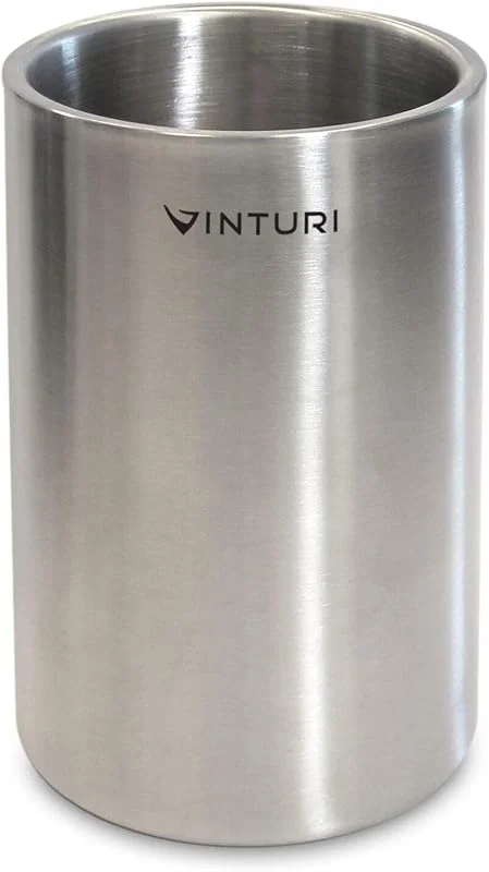 Avanti Vinturi V9073 Enfriador de vino y champán de doble pared de acero inoxidable No requiere hielo, plata — Vino y mesa festiva