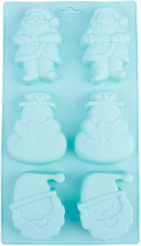 PRETYZOOM Molde de Silicona para Pastel de Navidad y Molde para Galletas Navideñas, 6 Cavidades, Silicona, para Hornear y Hacer Bizcochos y Galletas DIY en Casa Color Aleatorio — Hogar y cocina