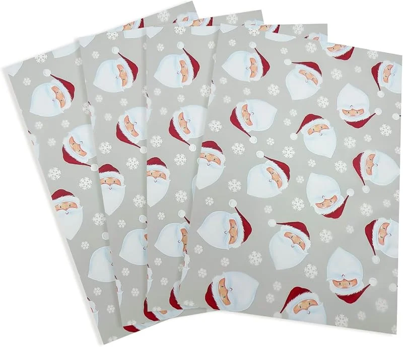 LZRinue Papel de seda para envolver regalos para Navidad: papel de seda festivo de Papá Noel, 20 unidades, 50 x 35 cm, para envolver regalos, decoración de fiestas — Envoltorio regalo