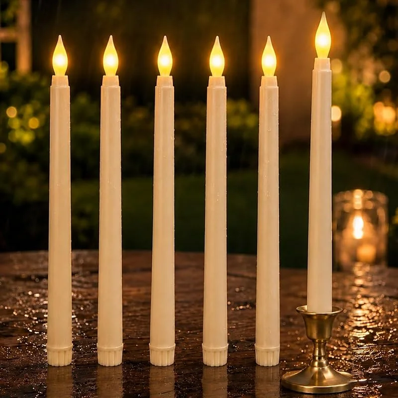 Veridius 6 Velas LED Té sin Llama con Parpadeante Efecto Cálida Funciona con Pilas — Cena a la luz de velas