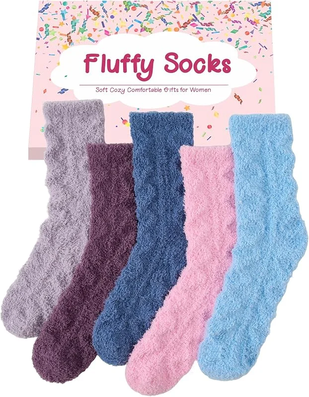 Visita la tienda de SukModen SukModen Calcetines Peludos Mujer, Calcetines Casa Navidad Cálidos y Suaves — Decoracion Navidad