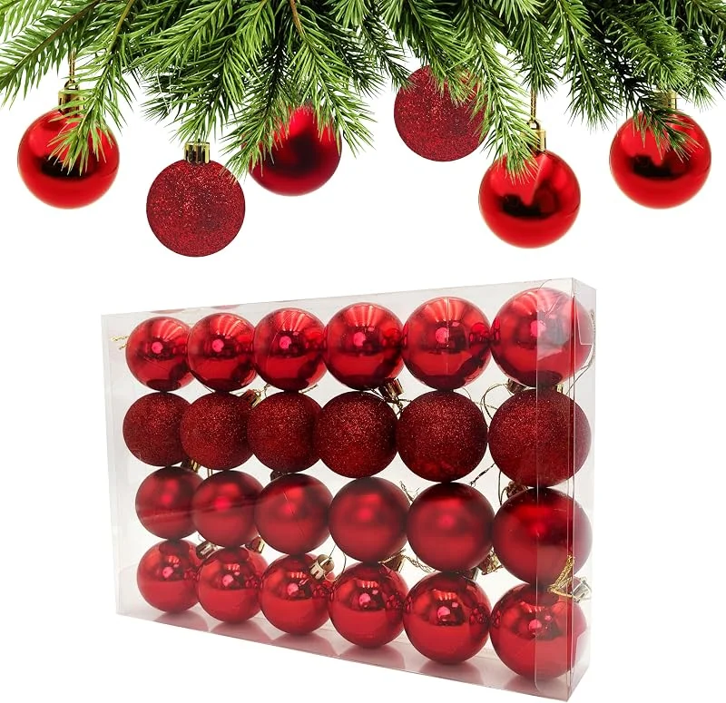 Visita la tienda de AITODOS TA AiTodos® 24 Bolas de Navidad Juego, Irrompibles 50mm, Rojas — Decoracion Navidad