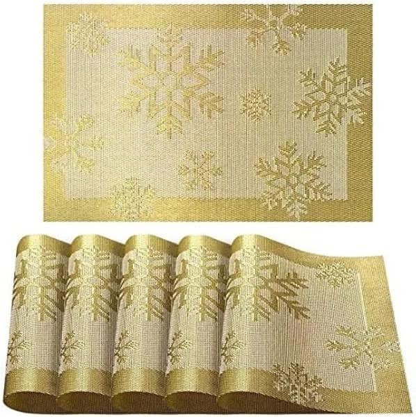 Eageroo Juego de 6 manteles Individuales de PVC (Juego de 6 Unidades), Lavable, la Navidad Resistente al Calor, Resistente a la Suciedad, para Cocina, Mesa de Comedor — Hogar y cocina
