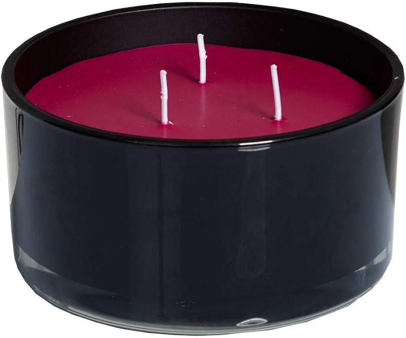 Visita la tienda de Spaas Spaas - Vela aromática (3 mechas, Cristal, Cera de parafina, 144 x 81 mm), Color Rojo — Cena a la luz de velas