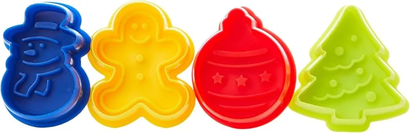 Visita la tienda de IBILI Ibili 733100 - Set 4 cortapastas con expulsor Navidad — Hogar y cocina